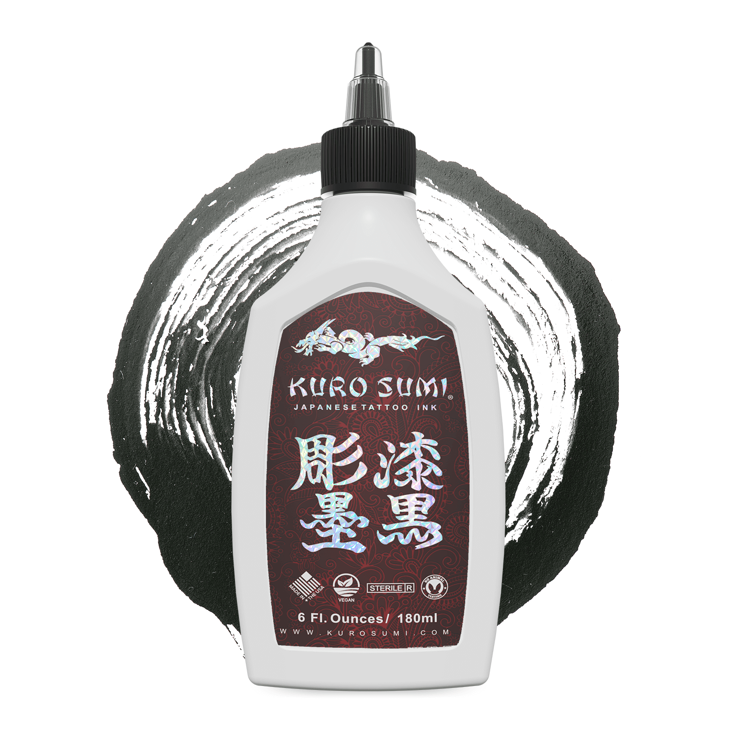  Kuro Sumi Japanese Tattoo Color Ink Pigments, Vegan  Professional Tattooing Inks, Black Cherry Shading, 6 Ounce : Beauty &  Personal Care