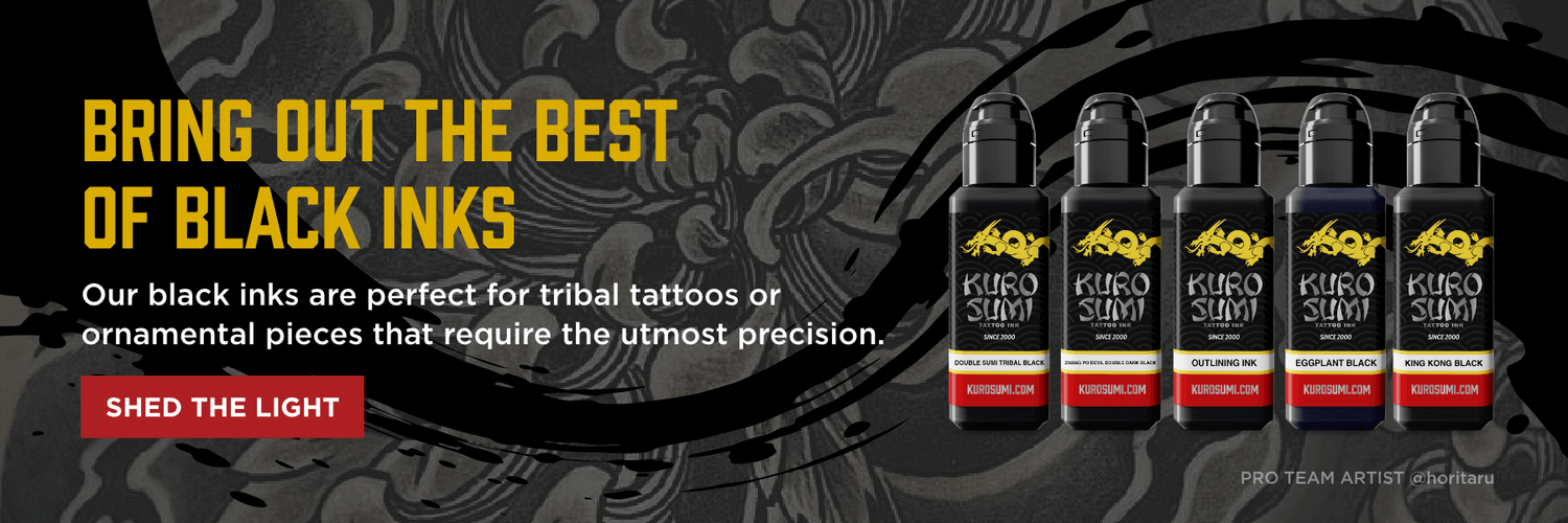 Kuro Sumi Japanese Tattoo Color Ink Pigments Set, Vegan Professional  Tattooing Inks, Grey Wash Shading and Outlining Black